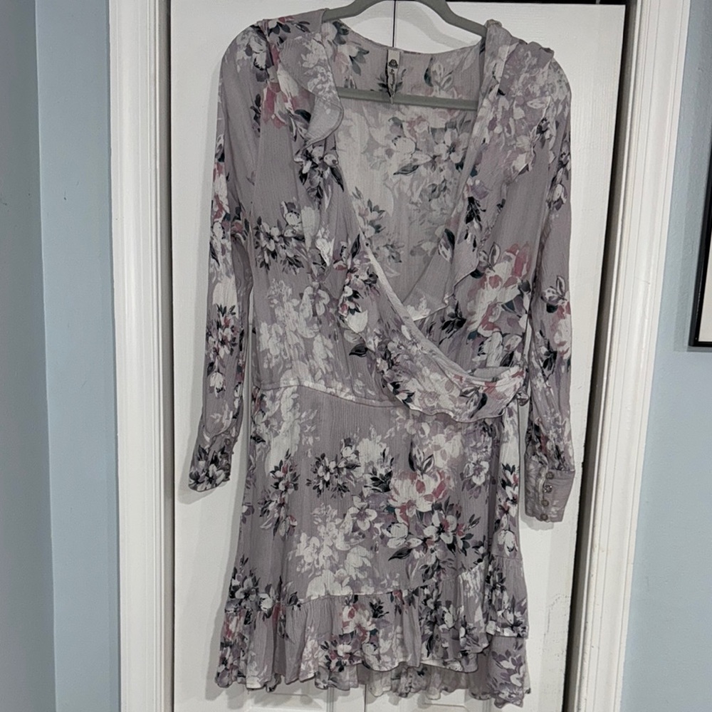 Floral Wrap Dress with Ruffle Details